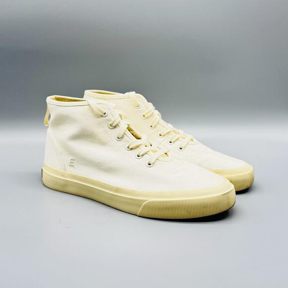 Everlane Shoes Womens 7 Off White High Top Organic Cotton Canvas Sneakers - Picture 2 of 13